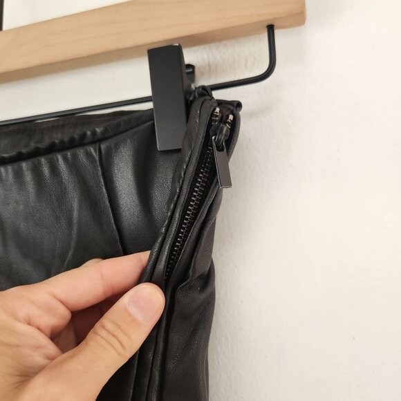 NWOT Zara Faux Leather Black High Waisted Leggings Pants Women's XS - Picture 5 of 10